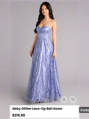 Windsor Lavender Glitter Lace Ball Gown